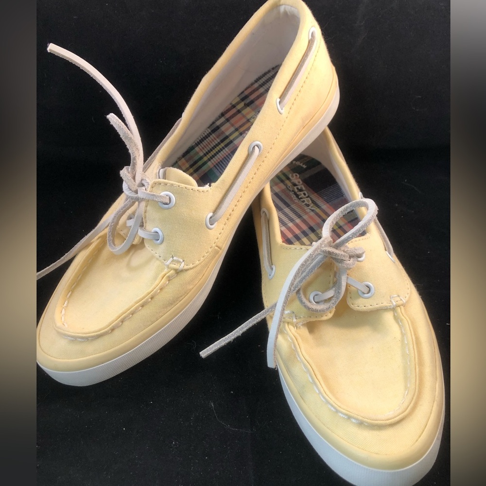 Sperry Yellow Canvas Boat Shoes